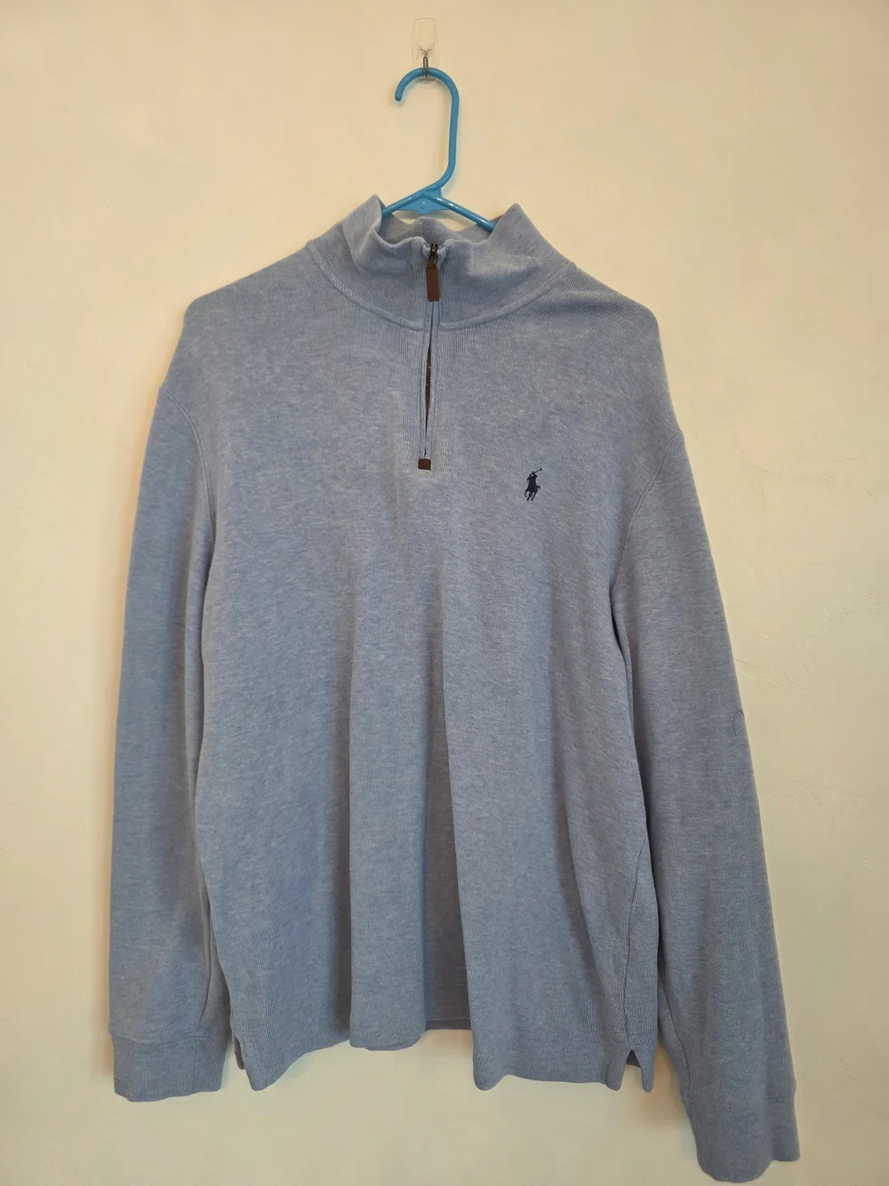 Polo by Ralph Lauren Light Blue Quarter-Zip Mock Neck Sweater